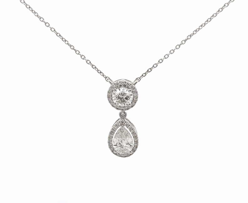 IGI Certified Eternal Love Lab-Grown Diamond Pendant with Pear & Round Cut