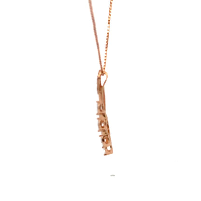 Lab-Grown Diamond Arch Drop Pendant In 14k Gold With Chain