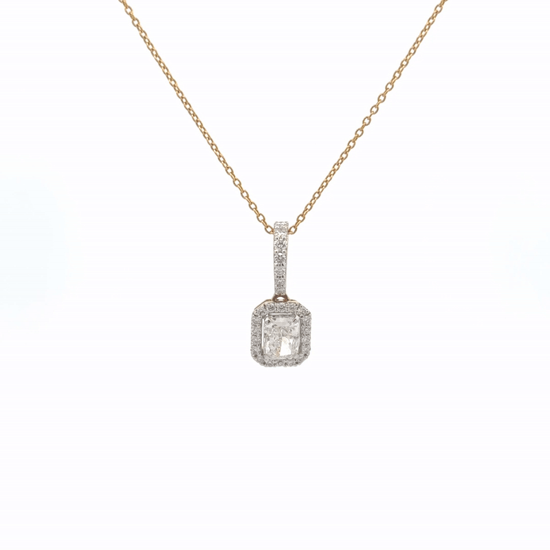 Luxury Halo Style Lab-Grown Diamond Pendant Necklace