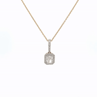 Luxury Halo Style Lab-Grown Diamond Pendant Necklace