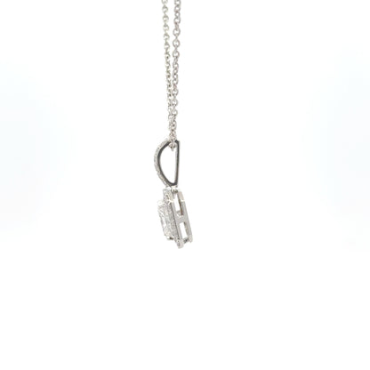 Classic Raddiant Halo Lab Diamond Pendant Necklace In 14k Gold