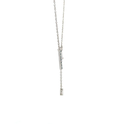 Modern Baguette Lab Grown Diamond Drop Pendant in White Gold