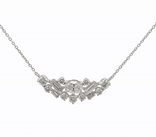 Celestial Cluster Diamond  Pendant In 14k Gold