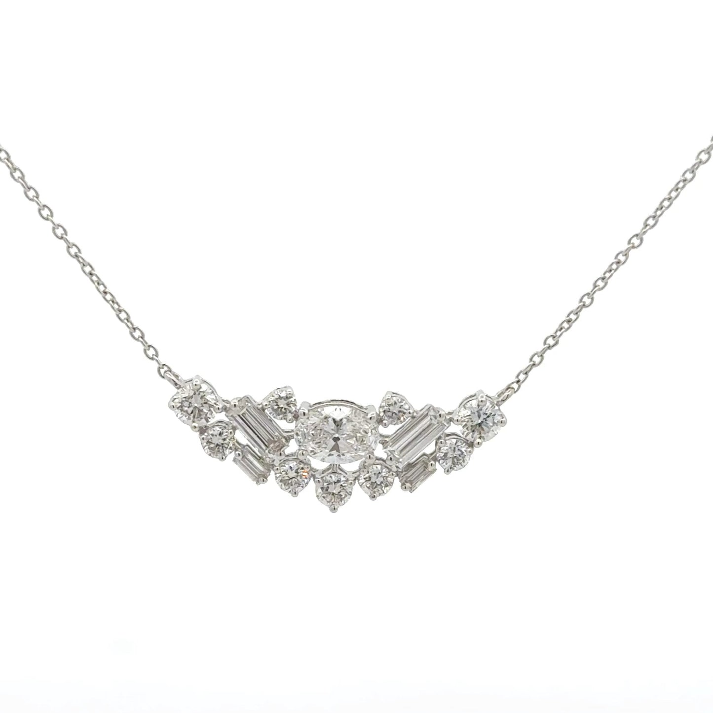 Celestial Cluster Diamond  Pendant In 14k Gold