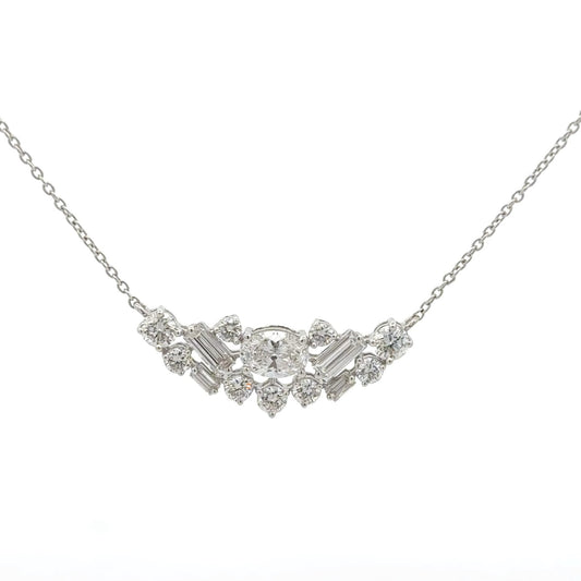 Celestial Cluster Diamond  Pendant In 14k Gold