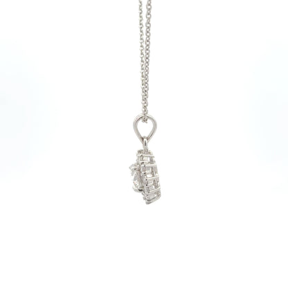 Classic Round Cluster Lab-Grown Diamond Pendant in White Gold