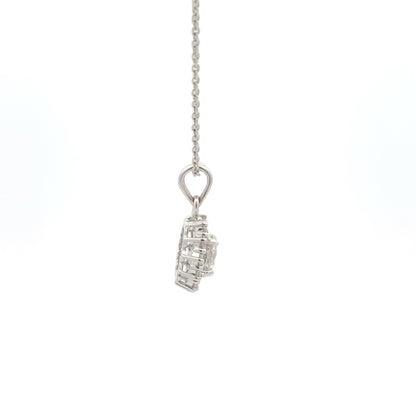 Classic Round Cluster Lab-Grown Diamond Pendant in White Gold