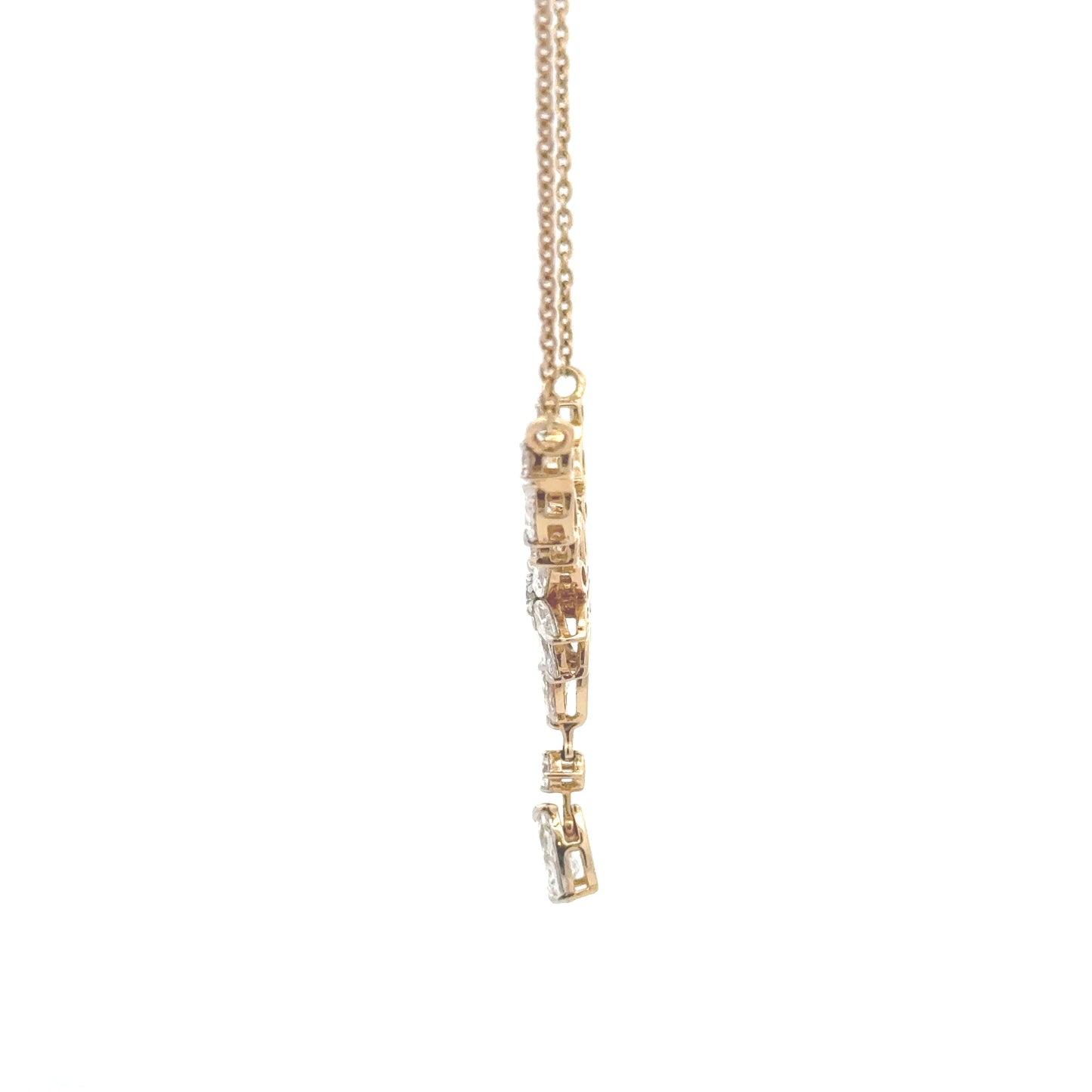 Floral Round, Marquise & Pear Lab Grown Diamond Mangalsutra Pendant In 14k Gold
