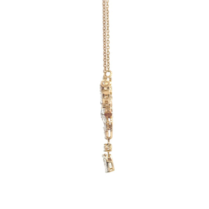 Floral Round, Marquise & Pear Lab Grown Diamond Mangalsutra Pendant In 14k Gold