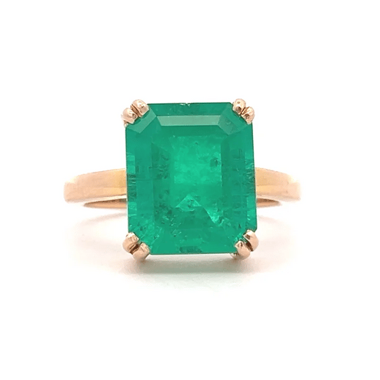 Colombian Emerald Gemstone Ring In 14k Gold