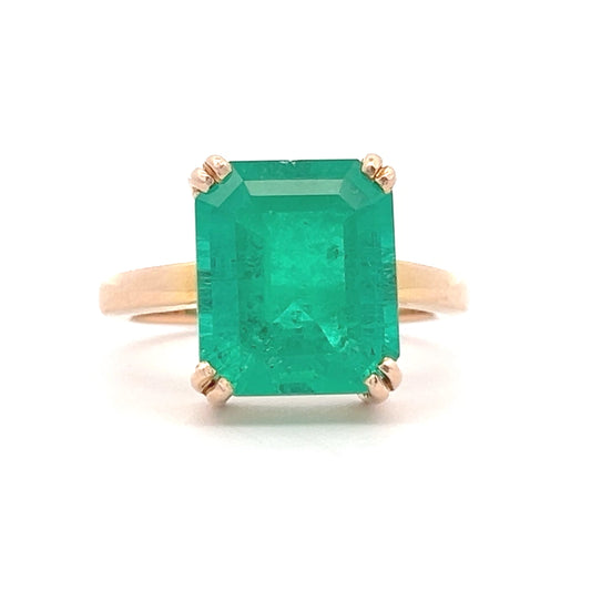Colombian Emerald Gemstone Ring In 14k Gold
