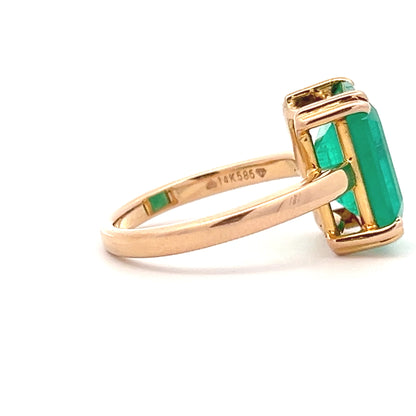 Colombian Emerald Gemstone Ring In 14k Gold