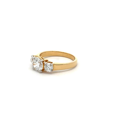 Classic 3 Stone Lab Grown Diamond Anniversary Ring In 14k Gold