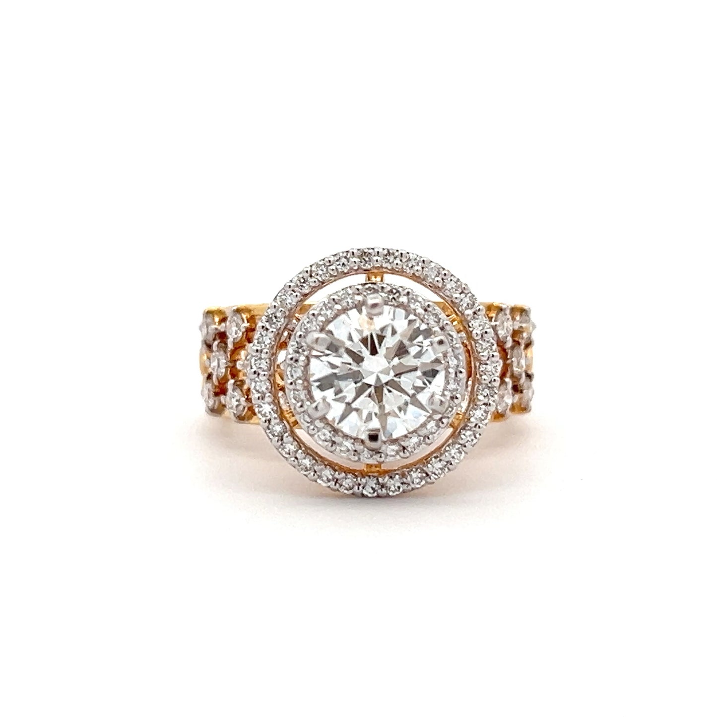 Lab Grown Round Brilliant Diamond Ring In 14k Gold