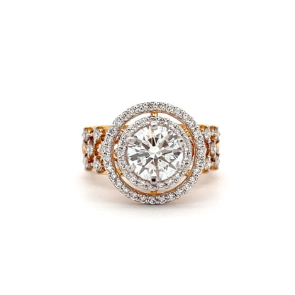 Lab Grown Round Brilliant Diamond Ring In 14k Gold