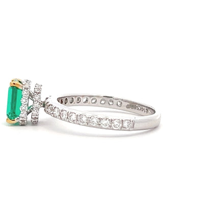 Lab Grown Colombian Emerald Ring In 14k Gold