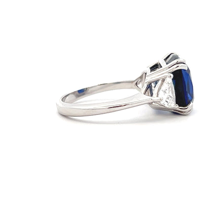 Lab Grown Cushion Blue Sapphire Ring In 14k Gold