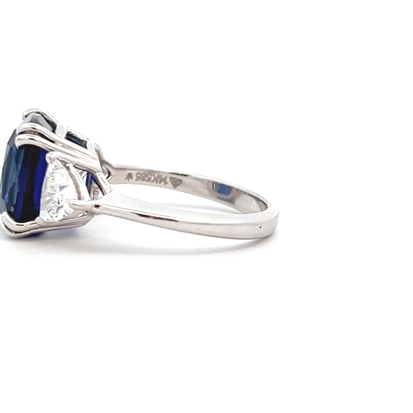 Lab Grown Cushion Blue Sapphire Ring In 14k Gold