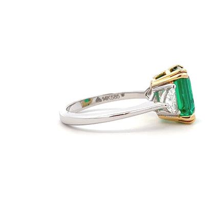 Colombian Emerald Gemstone Ring In 14k Gold