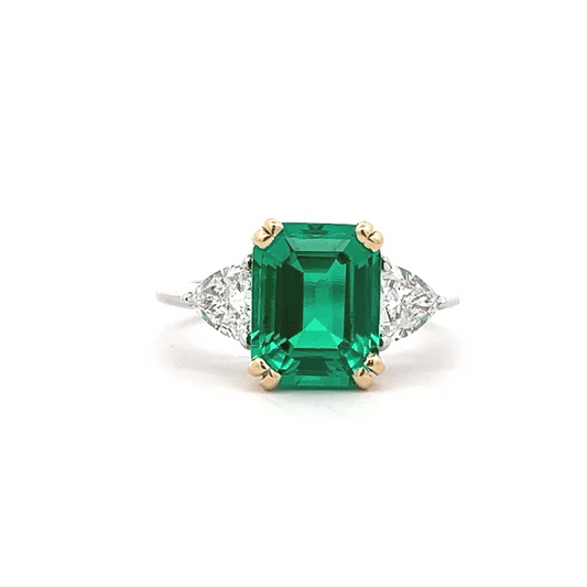 Colombian Emerald Gemstone Ring In 14k Gold