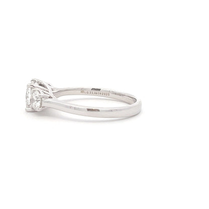Lab Grown Princess & Round Diamond Ring In 14k White Gold