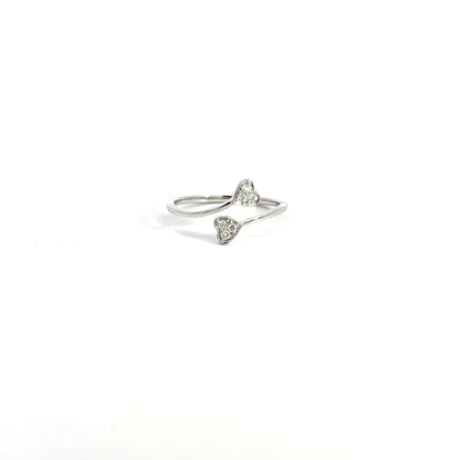 Heart Leaf Toe Lab Grown Diamond Ring In 14k White Gold