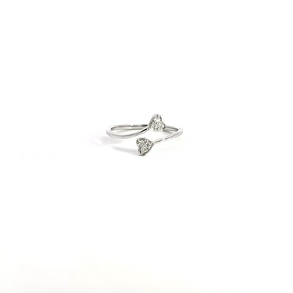 Heart Leaf Toe Lab Grown Diamond Ring In 14k White Gold