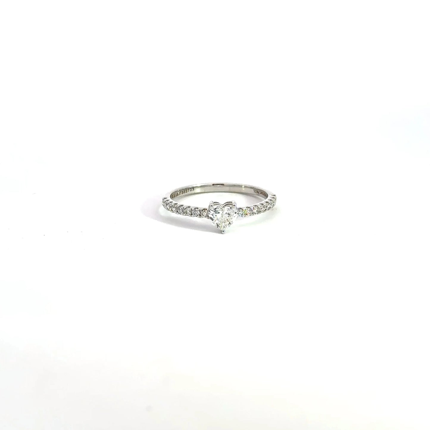 Lab Grown Heart Diamond Band Ring In 14k Gold