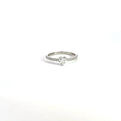 Lab Grown Heart Diamond Band Ring In 14k Gold