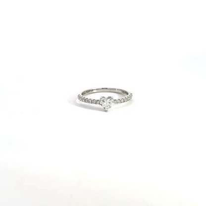 Lab Grown Heart Diamond Band Ring In 14k Gold