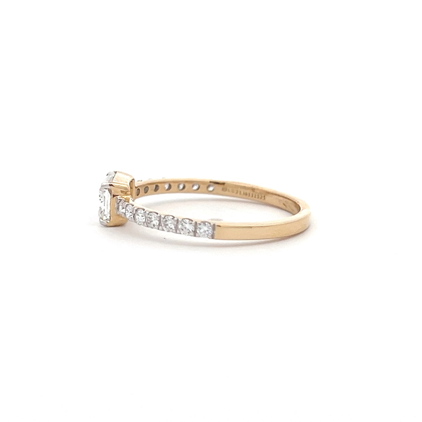 Lab Grown Raddiant Diamond Band Ring In 14k Gold