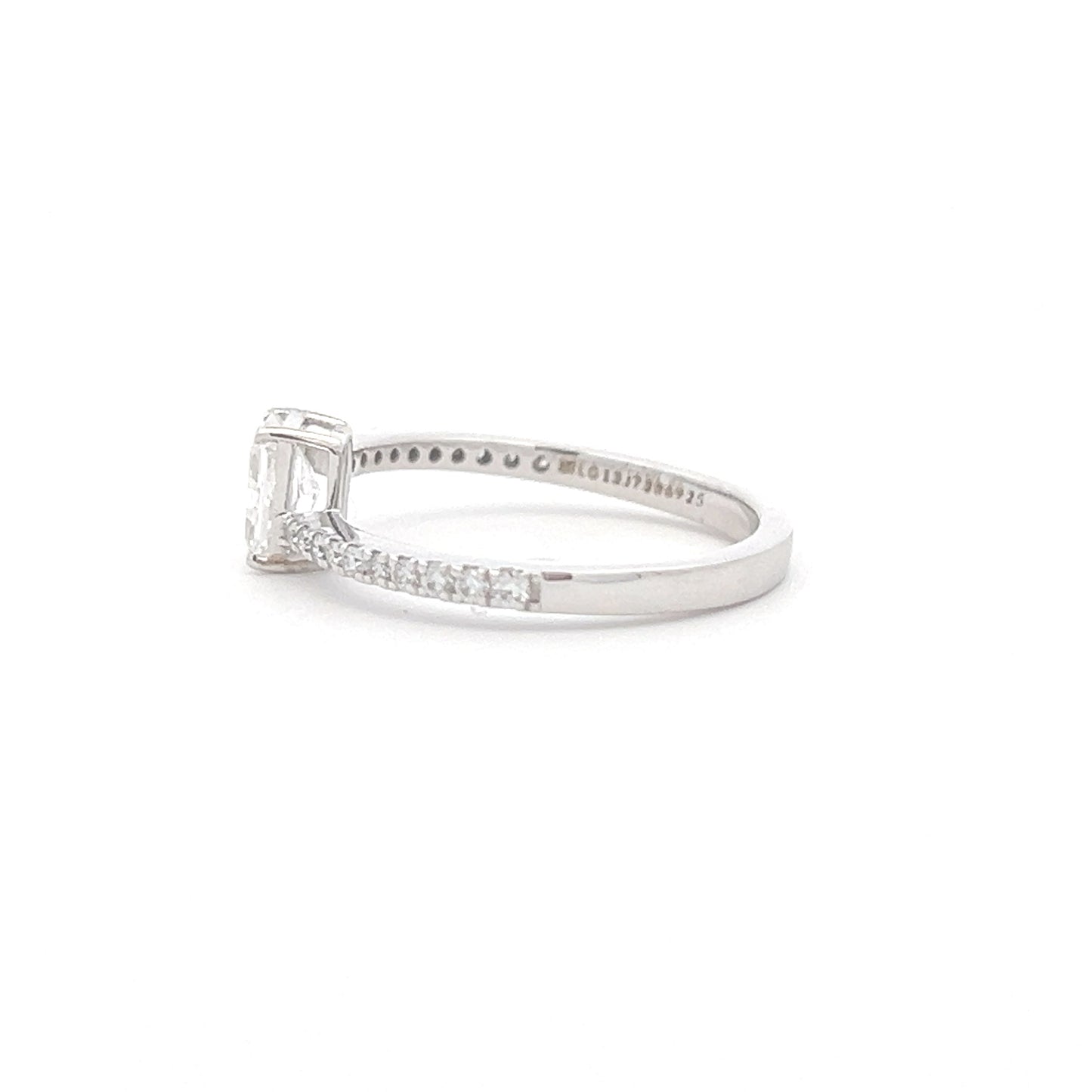 Lab Grown Raddiant Diamond Band Ring In 14k White Gold