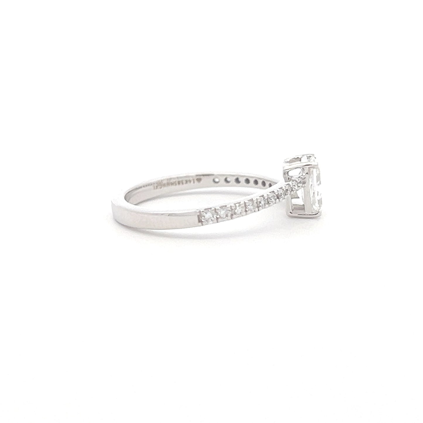 Lab Grown Raddiant Diamond Band Ring In 14k White Gold