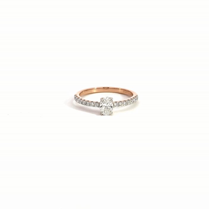 LGD Oval Band Ring In 14k Gold