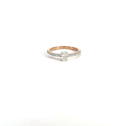 Lab Grown Oval Diamond Band Ring In 14k Gold