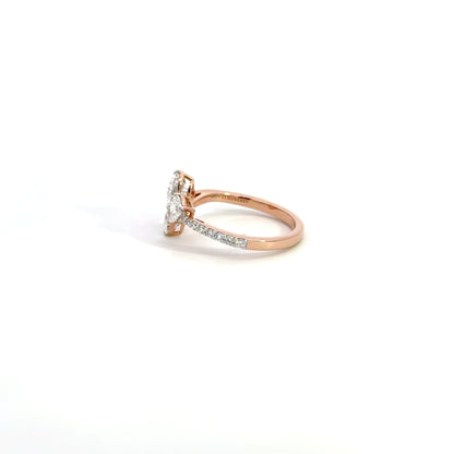 LGD Heart & Pear Ring In 14k Gold