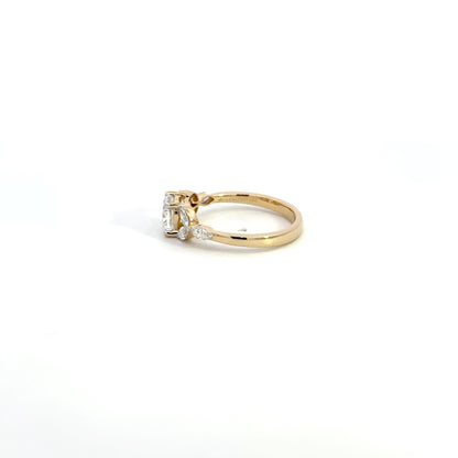 LGD Solitaire Cushion Ring In 14k Gold