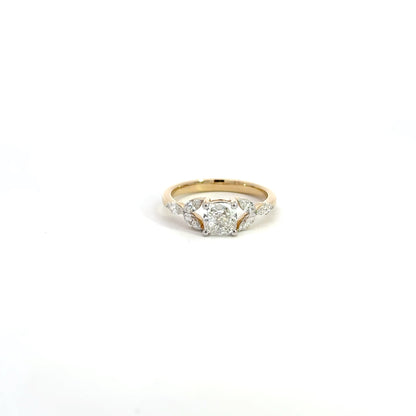 LGD Solitaire Cushion Ring In 14k Gold