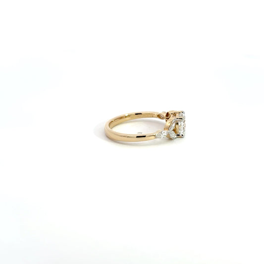 LGD Solitaire Cushion Ring In 14k Gold