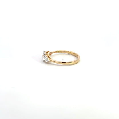 LGD Round & Pear Ring In 14k Gold
