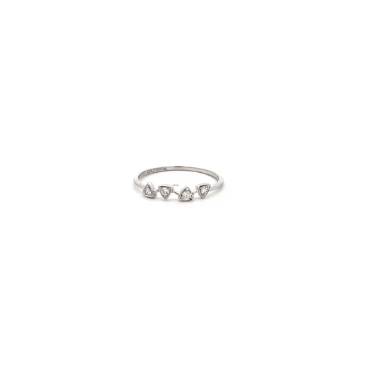 Lab Grown Diamond Heart-Shaped Toe Ring In 14k White Gold