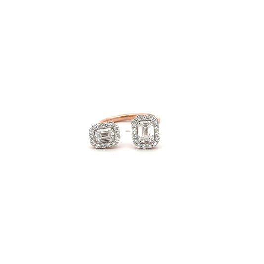 LGD Emerald Cut Open Cuff Ring In 14k GOLD