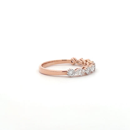 Lab Grown Multi Stone Band Ring In 14k Rose Gold