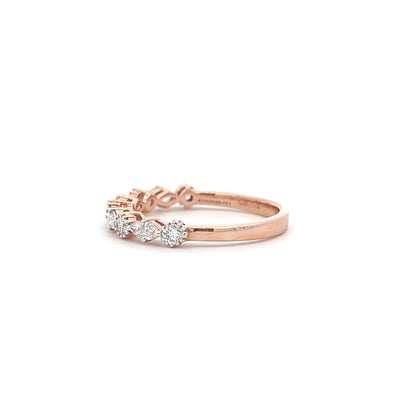 Lab Grown Multi Stone Band Ring In 14k Rose Gold