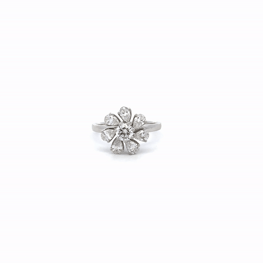LGD Round & Pear Shape Ring In 14k Gold