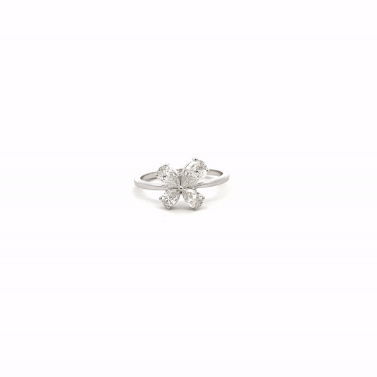 LGD Pear Shape Ring In 14k Gold