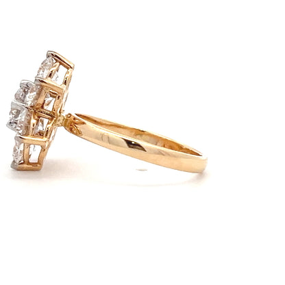 Lab Diamond Flower Cluster Ring In 14k Gold
