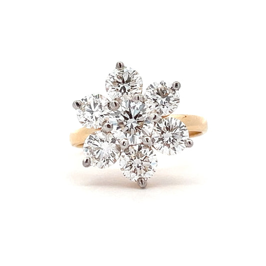 Lab Diamond Flower Cluster Ring In 14k Gold