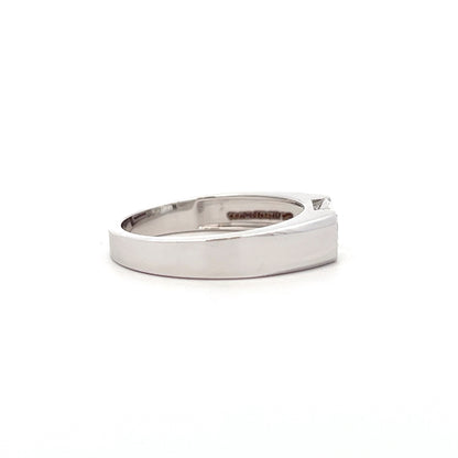Lab Grown Emerald Cut Mens Ring In 14k Gold