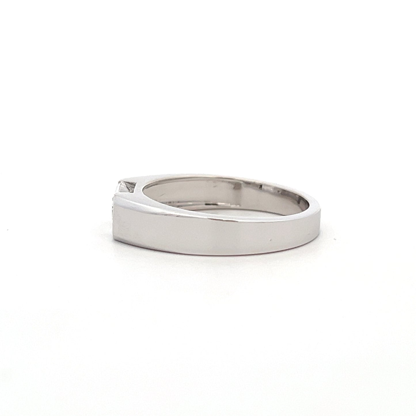 Lab Grown Emerald Cut Mens Ring In 14k Gold